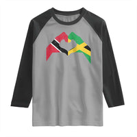 Trinidad and Tobago Jamaican Raglan Shirt Two Flags One Heart