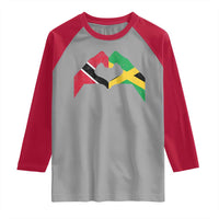 Trinidad and Tobago Jamaican Raglan Shirt Two Flags One Heart