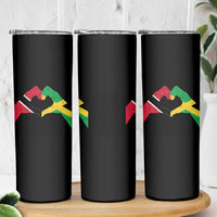 Trinidad and Tobago Jamaican Skinny Tumbler Two Flags One Heart