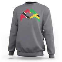 Trinidad and Tobago Jamaican Sweatshirt Two Flags One Heart