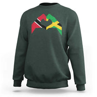 Trinidad and Tobago Jamaican Sweatshirt Two Flags One Heart