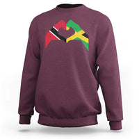 Trinidad and Tobago Jamaican Sweatshirt Two Flags One Heart