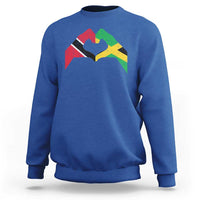 Trinidad and Tobago Jamaican Sweatshirt Two Flags One Heart
