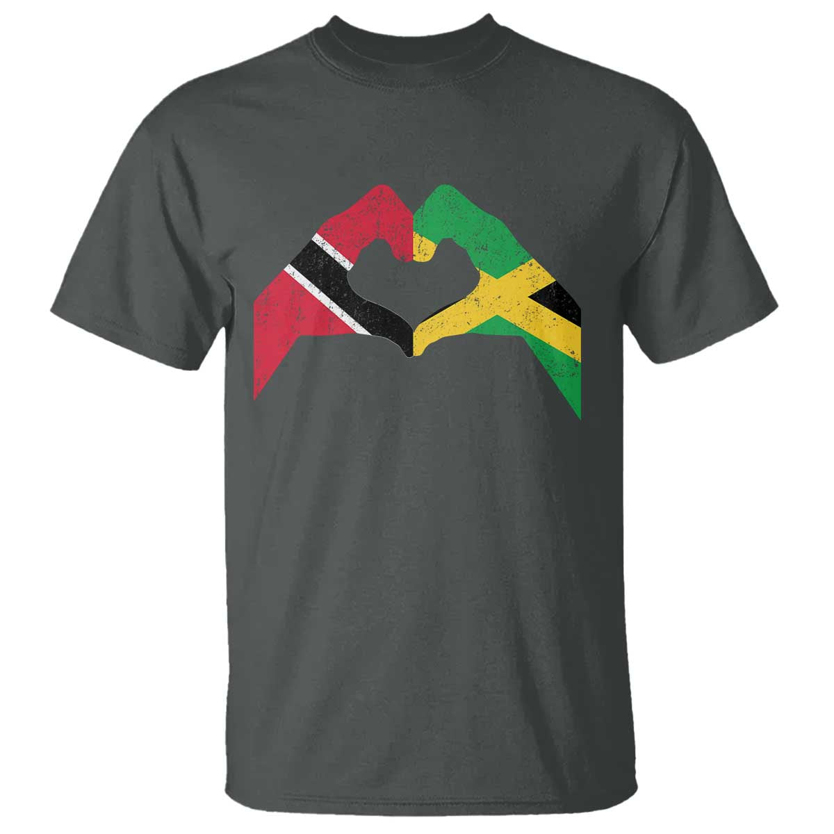 Trinidad and Tobago Jamaican T Shirt Two Flags One Heart
