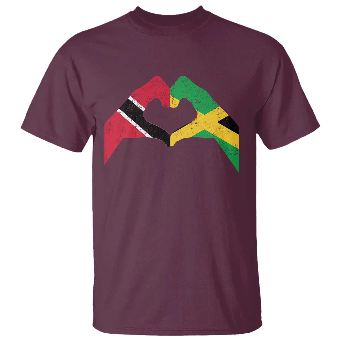 Trinidad and Tobago Jamaican T Shirt Two Flags One Heart