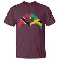 Trinidad and Tobago Jamaican T Shirt Two Flags One Heart