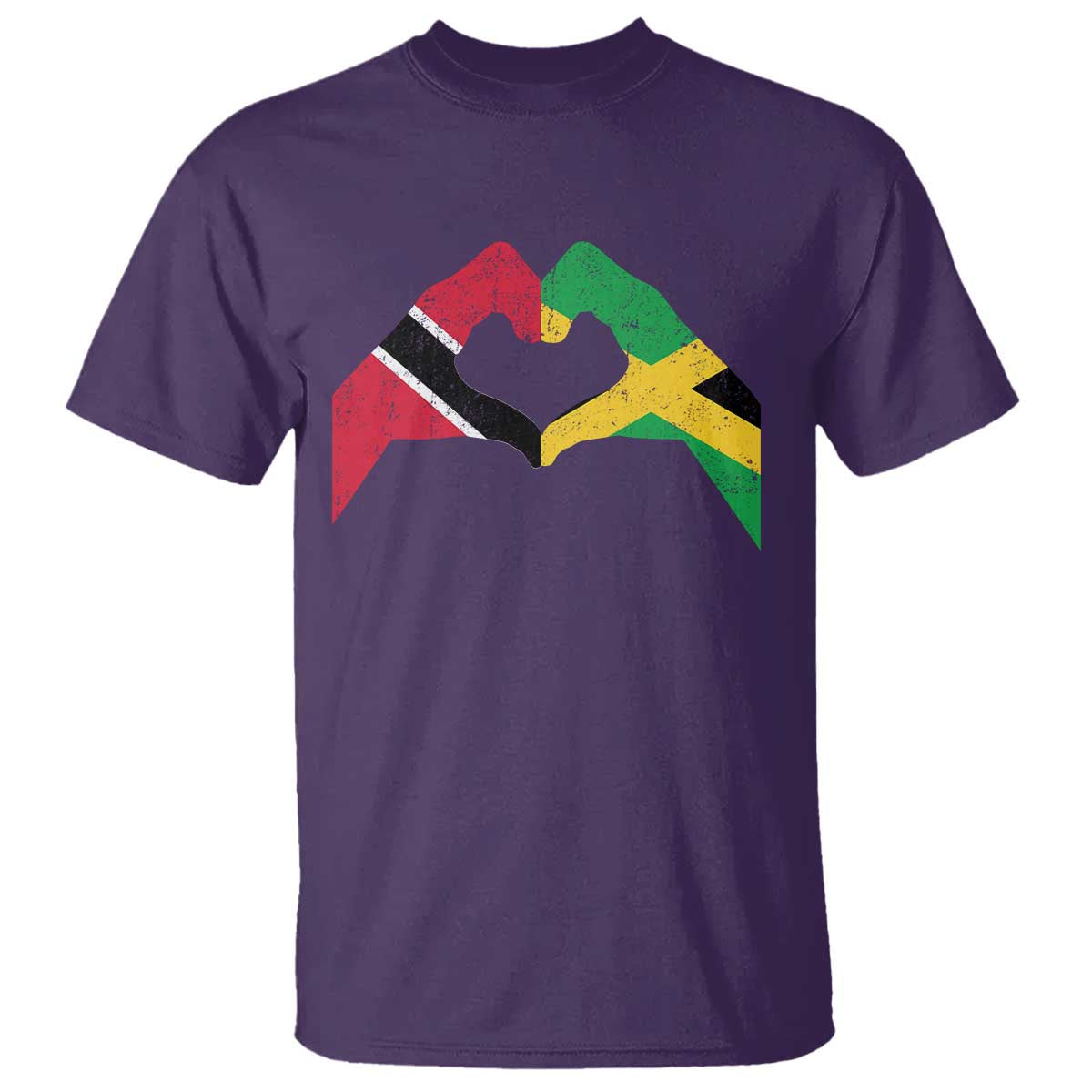 Trinidad and Tobago Jamaican T Shirt Two Flags One Heart