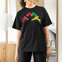 Trinidad and Tobago Jamaican T Shirt For Women Two Flags One Heart