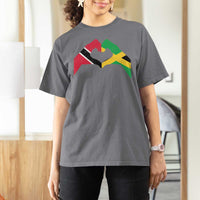 Trinidad and Tobago Jamaican T Shirt For Women Two Flags One Heart