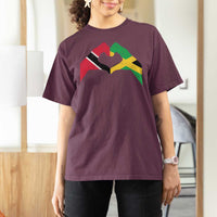 Trinidad and Tobago Jamaican T Shirt For Women Two Flags One Heart