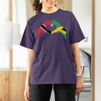 Trinidad and Tobago Jamaican T Shirt For Women Two Flags One Heart