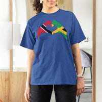 Trinidad and Tobago Jamaican T Shirt For Women Two Flags One Heart