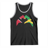 Trinidad and Tobago Jamaican Tank Top Two Flags One Heart