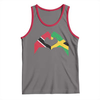 Trinidad and Tobago Jamaican Tank Top Two Flags One Heart