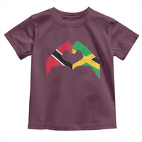Trinidad and Tobago Jamaican Toddler T Shirt Two Flags One Heart
