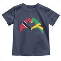 Trinidad and Tobago Jamaican Toddler T Shirt Two Flags One Heart