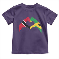 Trinidad and Tobago Jamaican Toddler T Shirt Two Flags One Heart