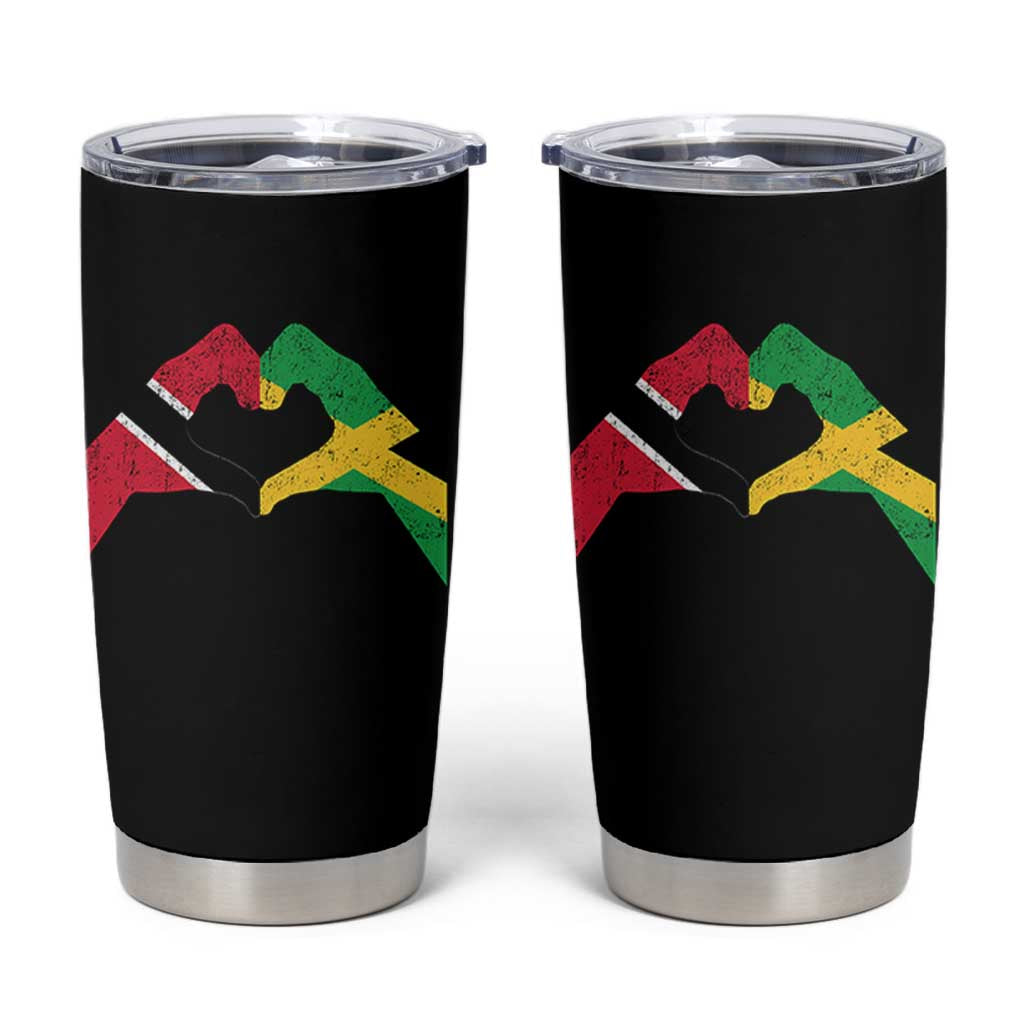 Trinidad and Tobago Jamaican Tumbler Cup Two Flags One Heart