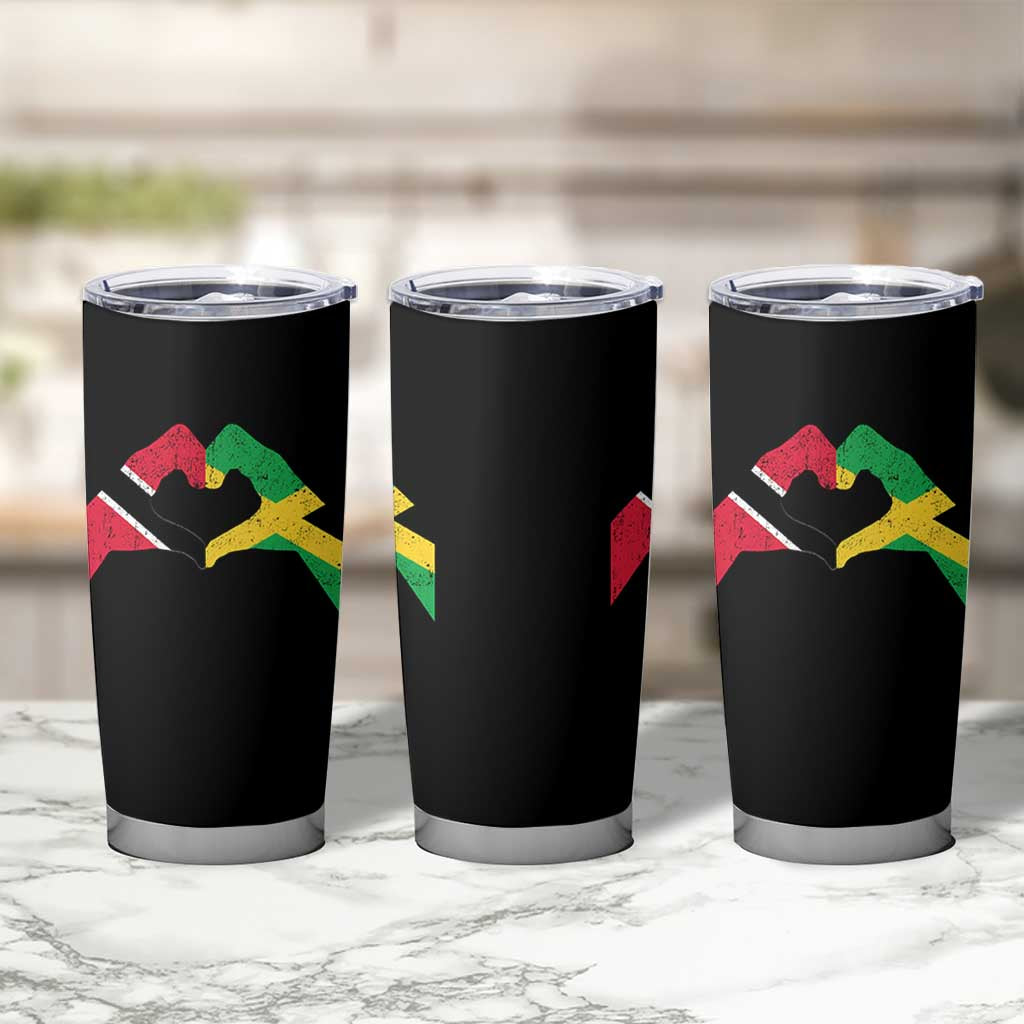 Trinidad and Tobago Jamaican Tumbler Cup Two Flags One Heart