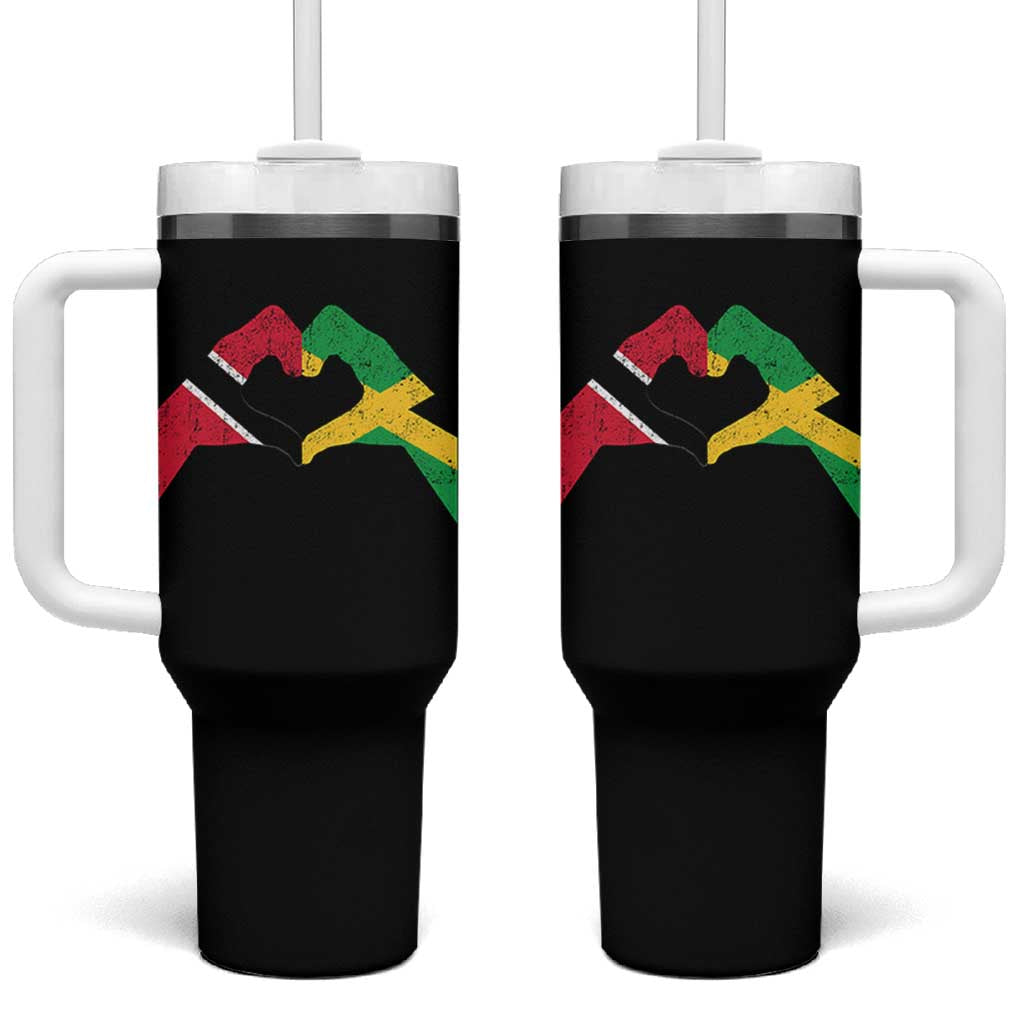 Trinidad and Tobago Jamaican Tumbler With Handle Two Flags One Heart