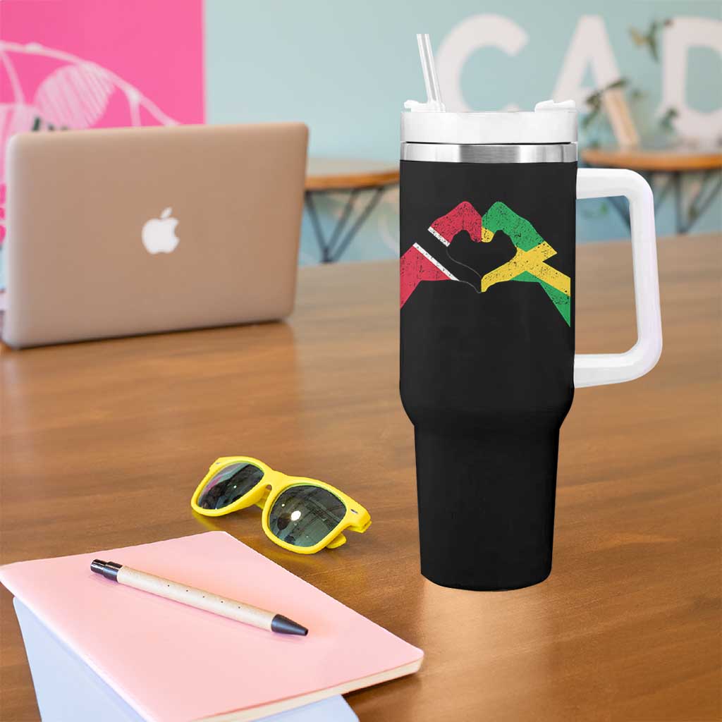 Trinidad and Tobago Jamaican Tumbler With Handle Two Flags One Heart
