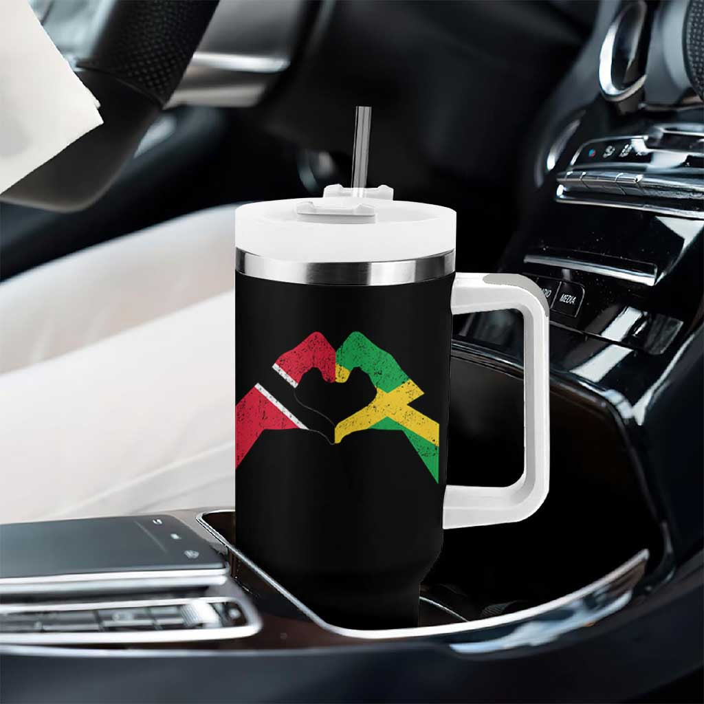 Trinidad and Tobago Jamaican Tumbler With Handle Two Flags One Heart