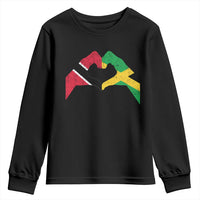 Trinidad and Tobago Jamaican Youth Sweatshirt Two Flags One Heart