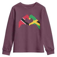 Trinidad and Tobago Jamaican Youth Sweatshirt Two Flags One Heart