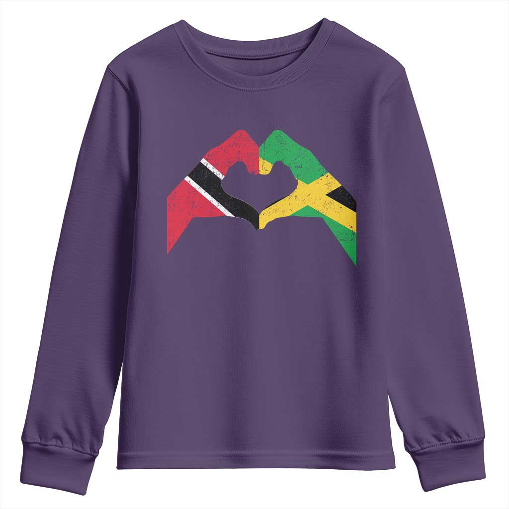 Trinidad and Tobago Jamaican Youth Sweatshirt Two Flags One Heart