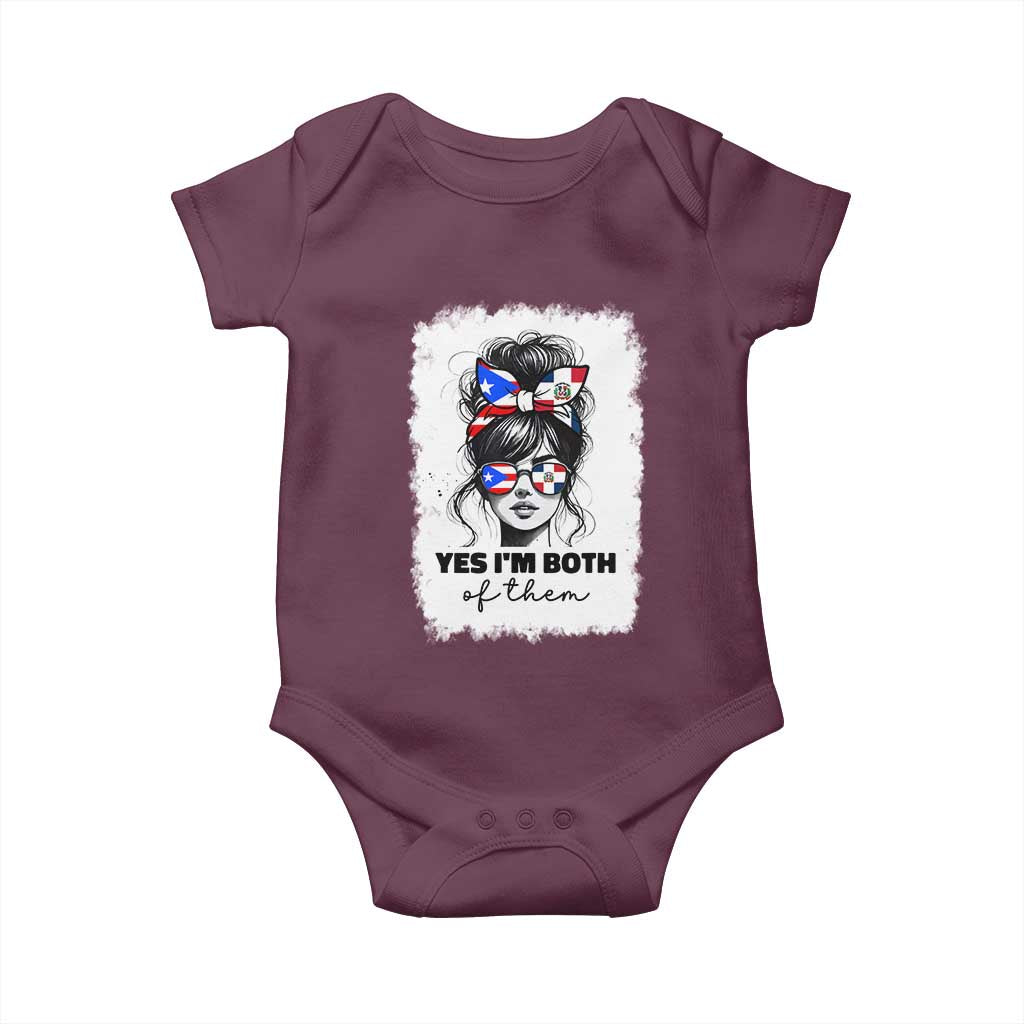 Dominican Puerto Rican Woman Baby Onesie Yes Im Both Of Them
