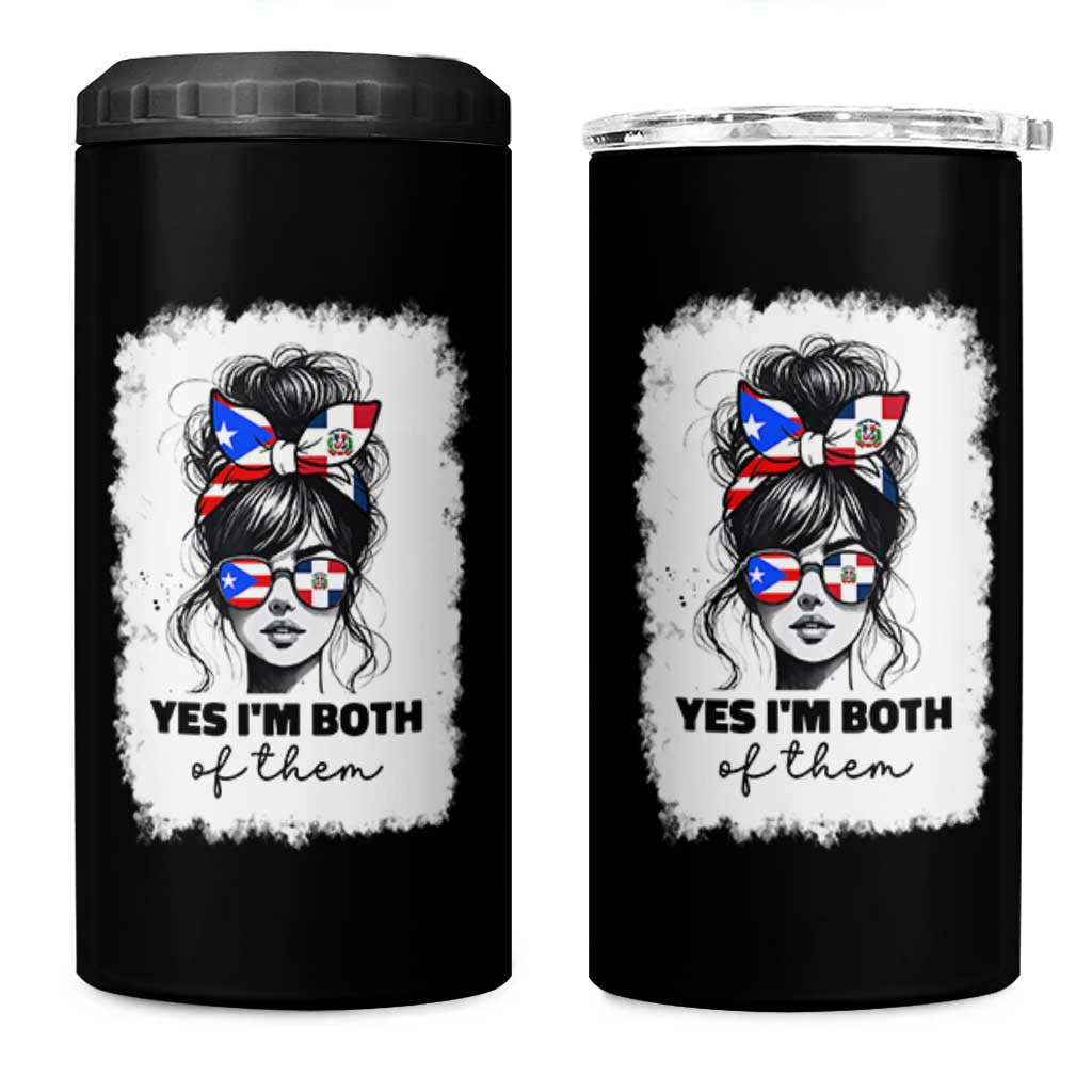 Dominican Puerto Rican Woman 4 in 1 Can Cooler Tumbler Yes Im Both Of Them