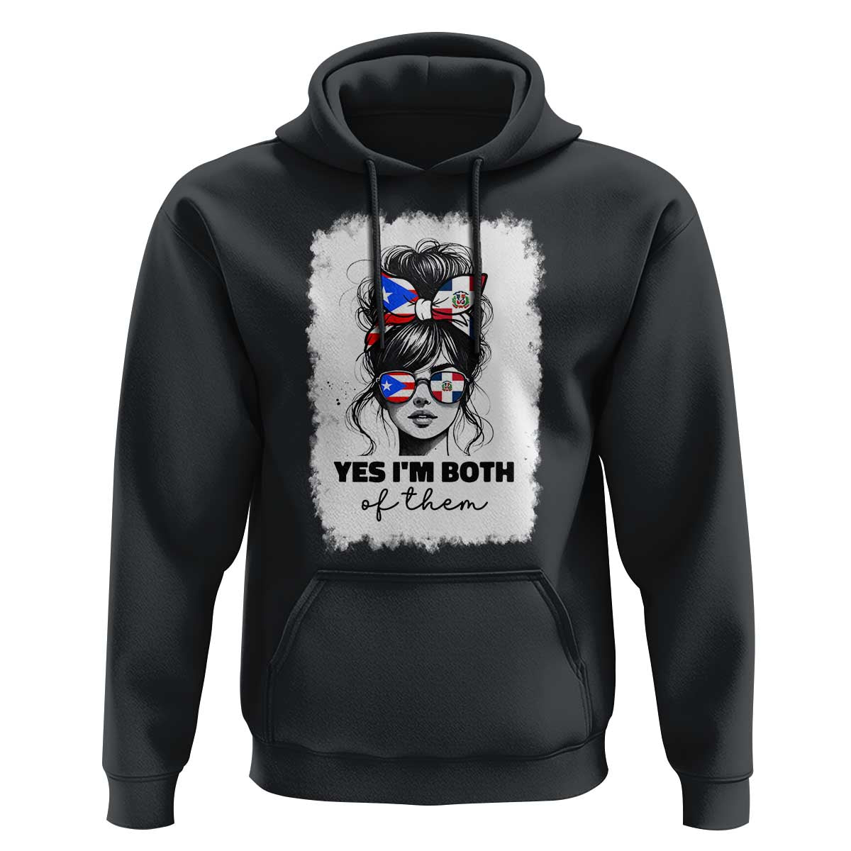 Dominican Puerto Rican Woman Hoodie Yes Im Both Of Them