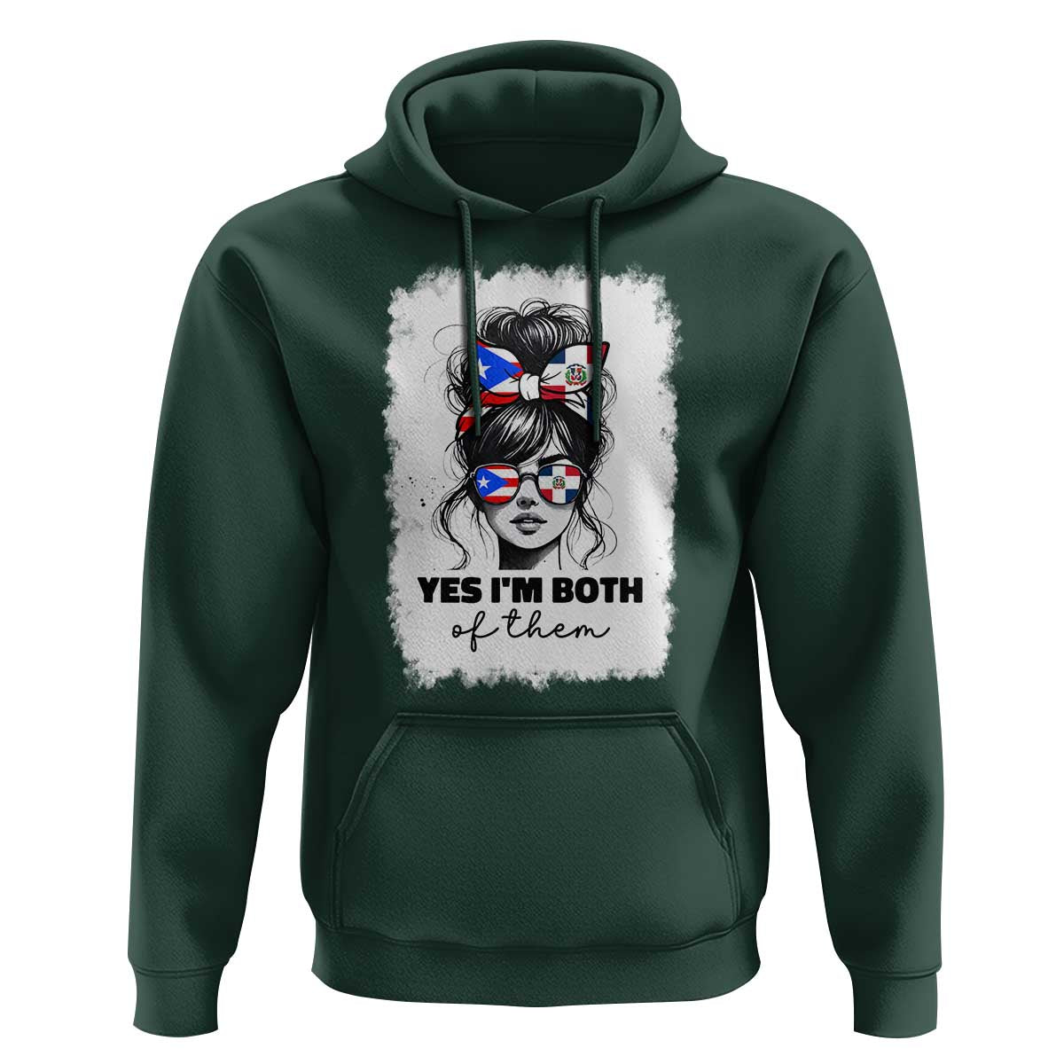 Dominican Puerto Rican Woman Hoodie Yes Im Both Of Them