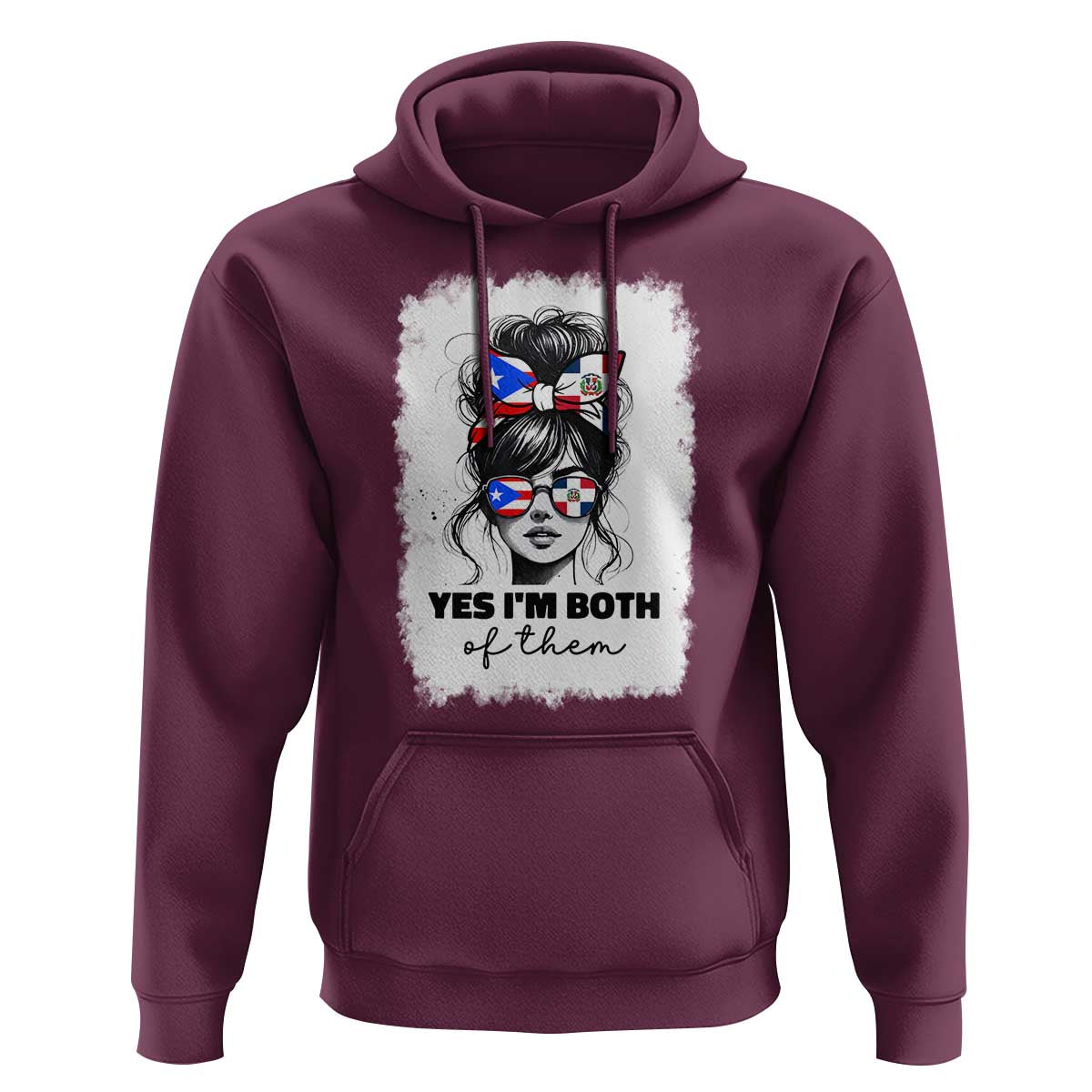 Dominican Puerto Rican Woman Hoodie Yes Im Both Of Them