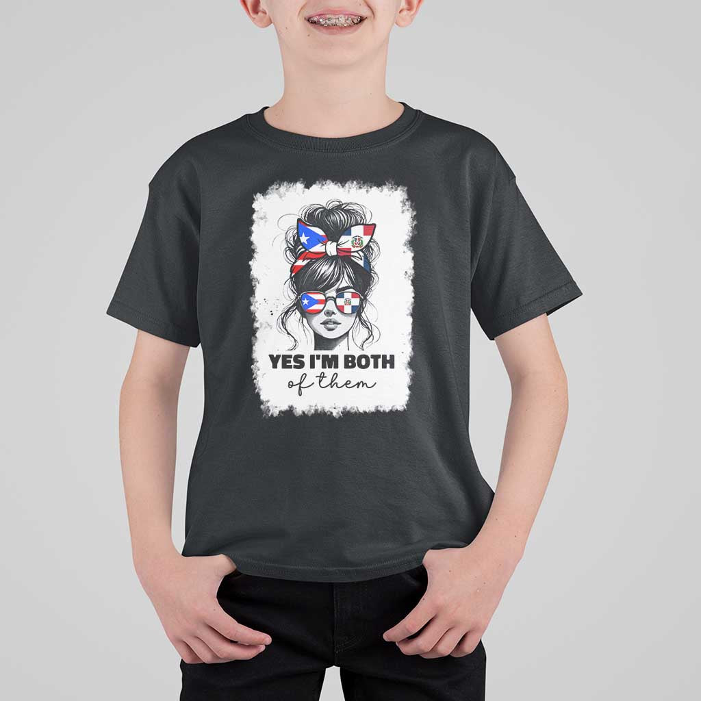 Dominican Puerto Rican Woman T Shirt For Kid Yes Im Both Of Them