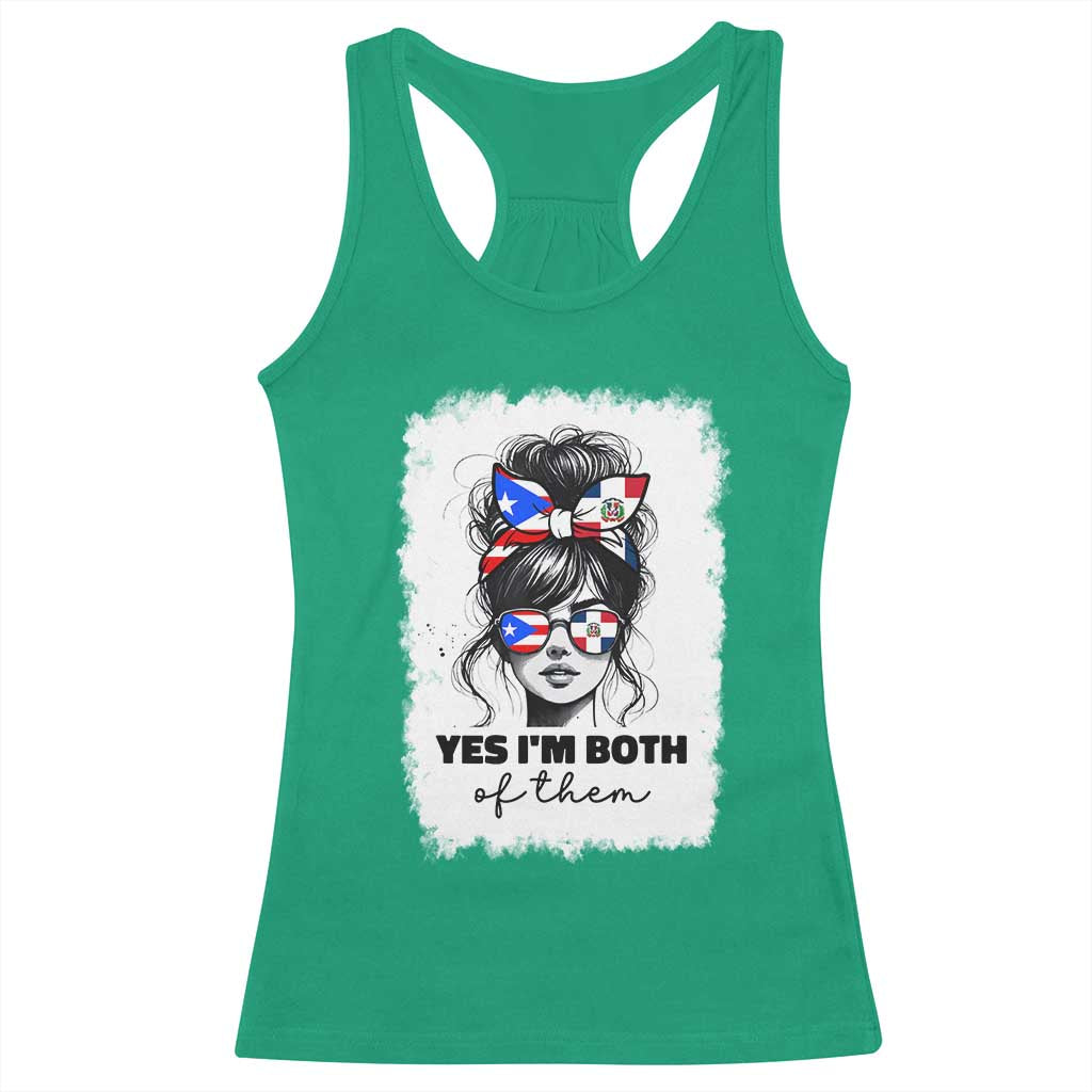 Dominican Puerto Rican Woman Racerback Tank Top Yes Im Both Of Them