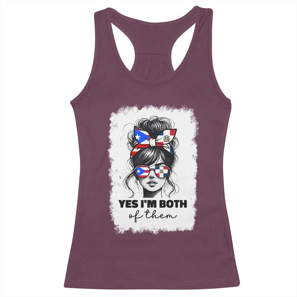 Dominican Puerto Rican Woman Racerback Tank Top Yes Im Both Of Them