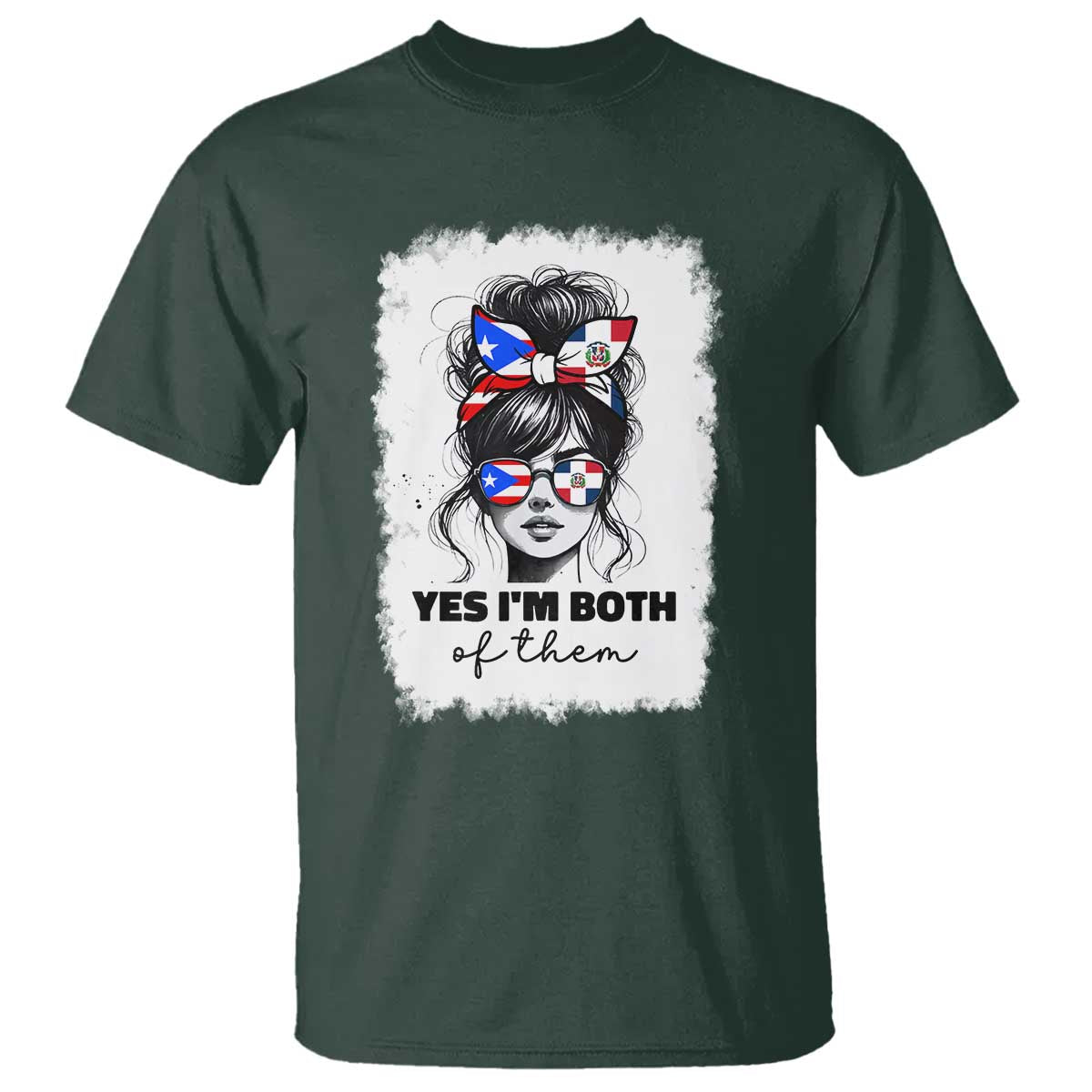Dominican Puerto Rican Woman T Shirt Yes Im Both Of Them