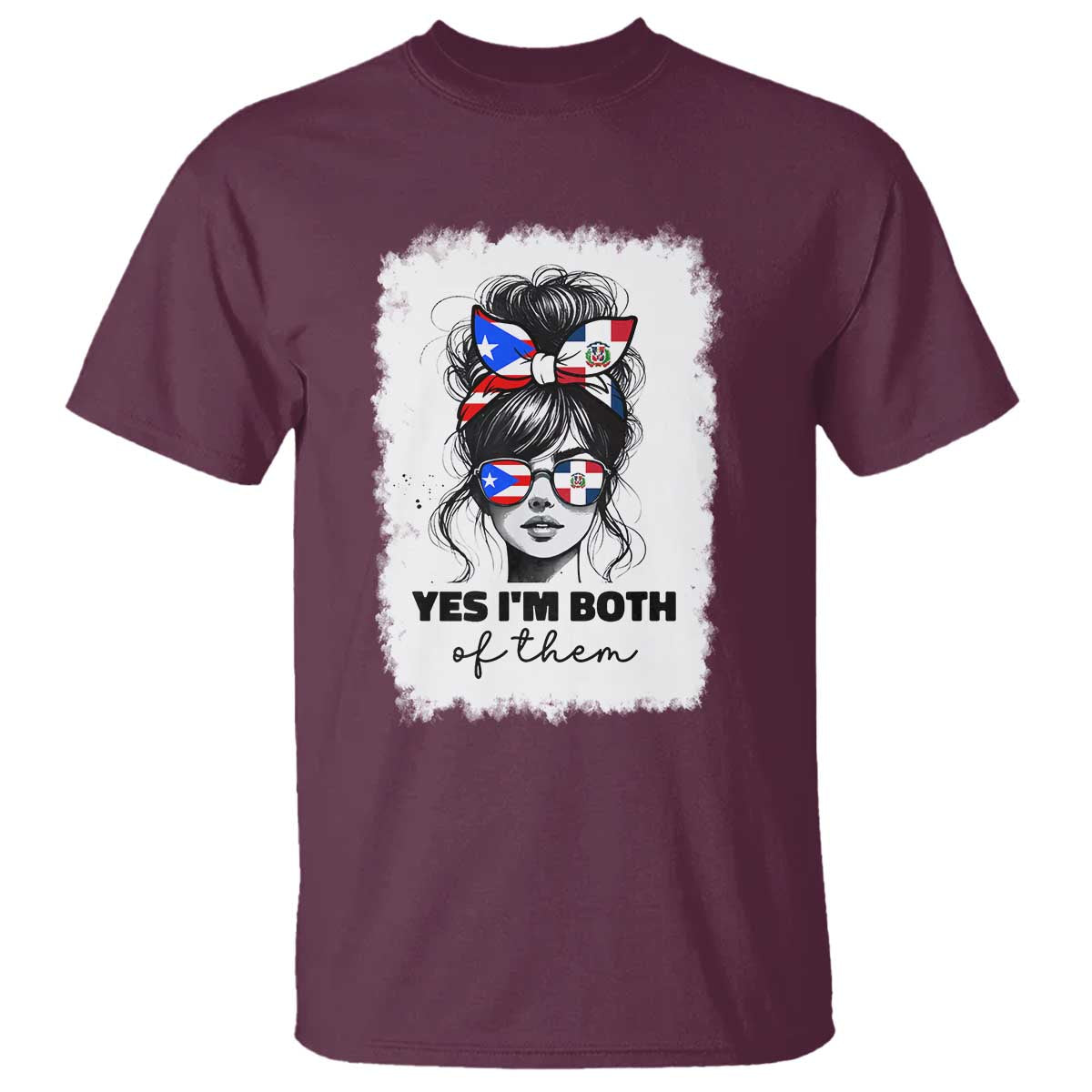 Dominican Puerto Rican Woman T Shirt Yes Im Both Of Them