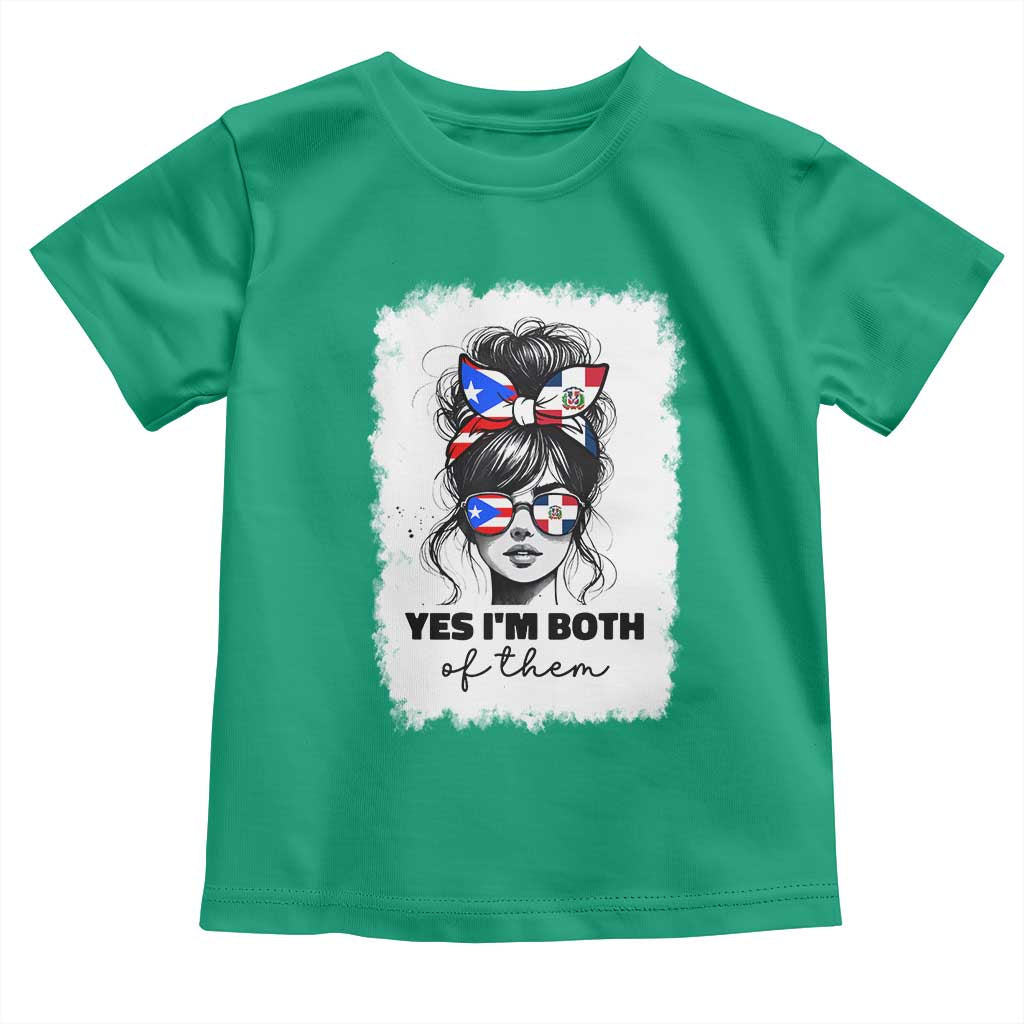 Dominican Puerto Rican Woman Toddler T Shirt Yes Im Both Of Them