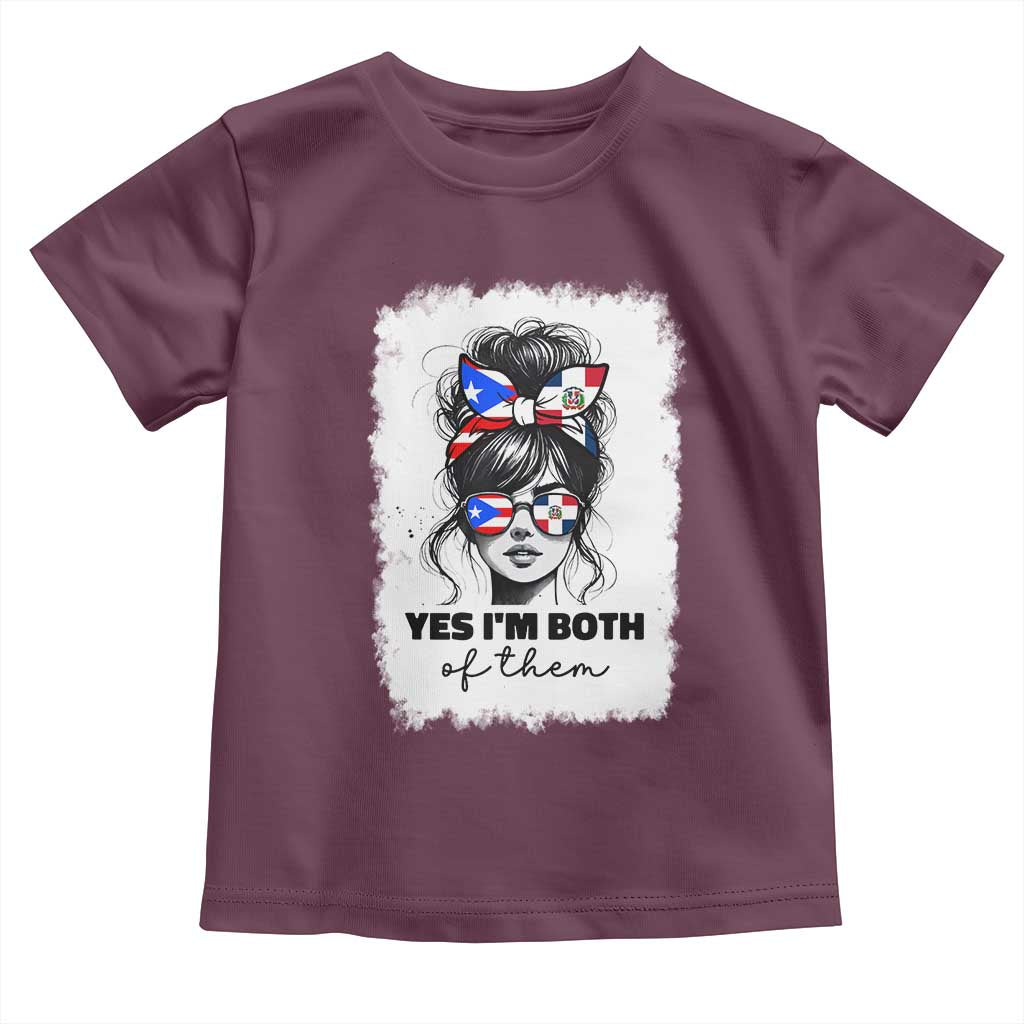 Dominican Puerto Rican Woman Toddler T Shirt Yes Im Both Of Them