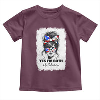 Dominican Puerto Rican Woman Toddler T Shirt Yes Im Both Of Them