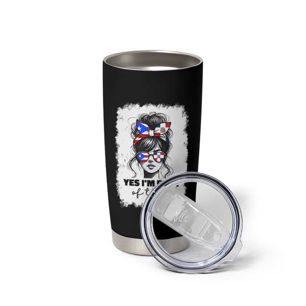 Dominican Puerto Rican Woman Tumbler Cup Yes Im Both Of Them