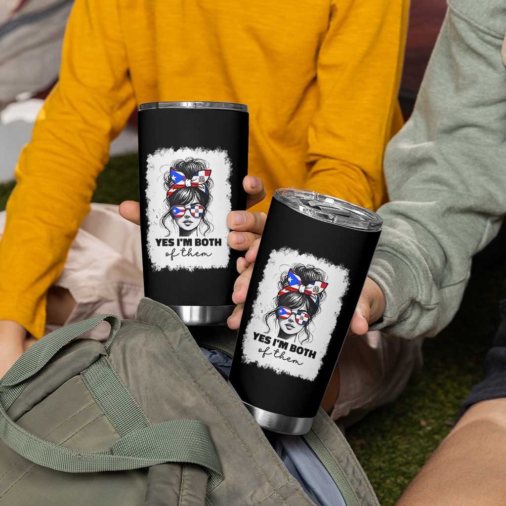 Dominican Puerto Rican Woman Tumbler Cup Yes Im Both Of Them