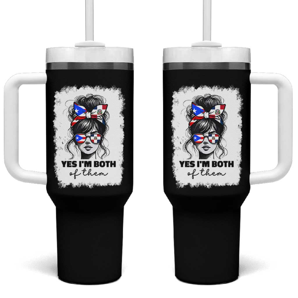 Dominican Puerto Rican Woman Tumbler With Handle Yes Im Both Of Them