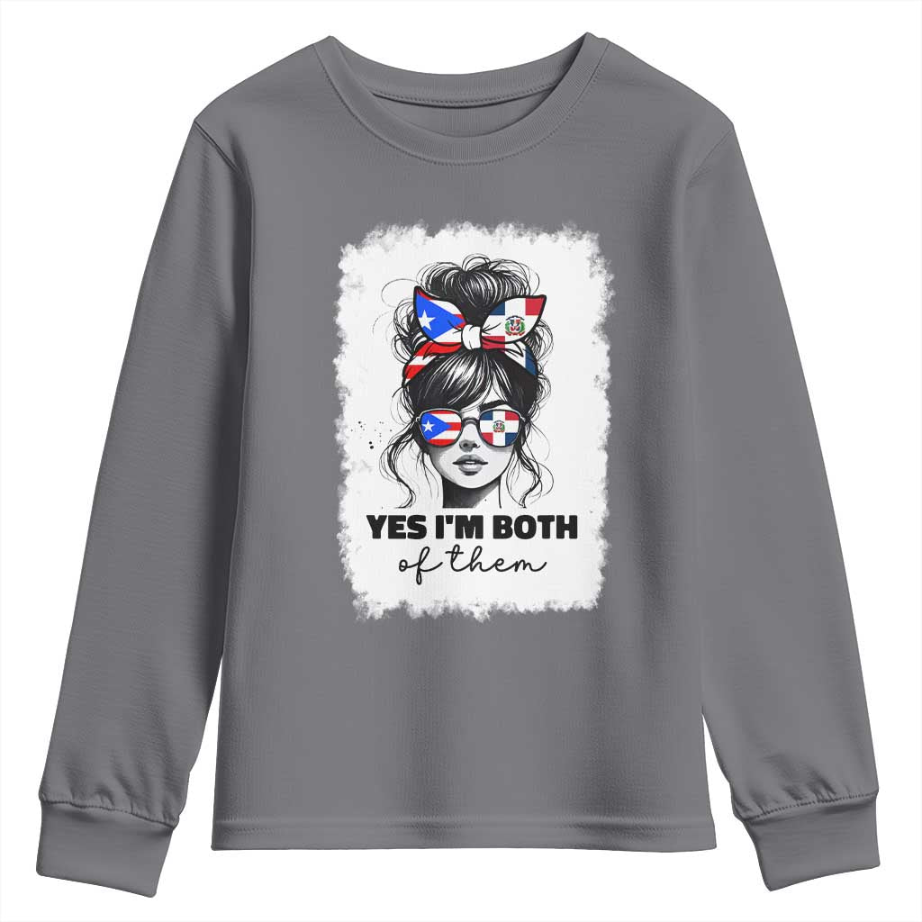 Dominican Puerto Rican Woman Youth Sweatshirt Yes Im Both Of Them