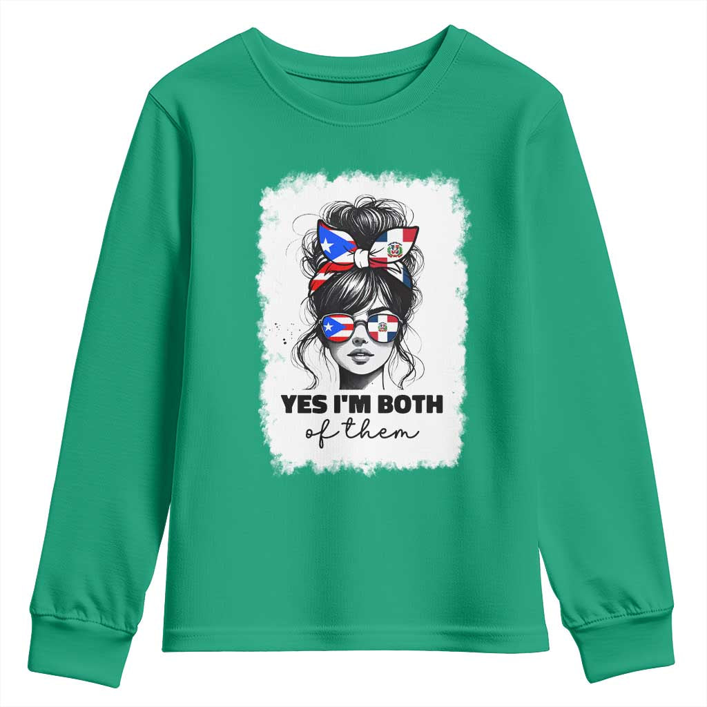 Dominican Puerto Rican Woman Youth Sweatshirt Yes Im Both Of Them