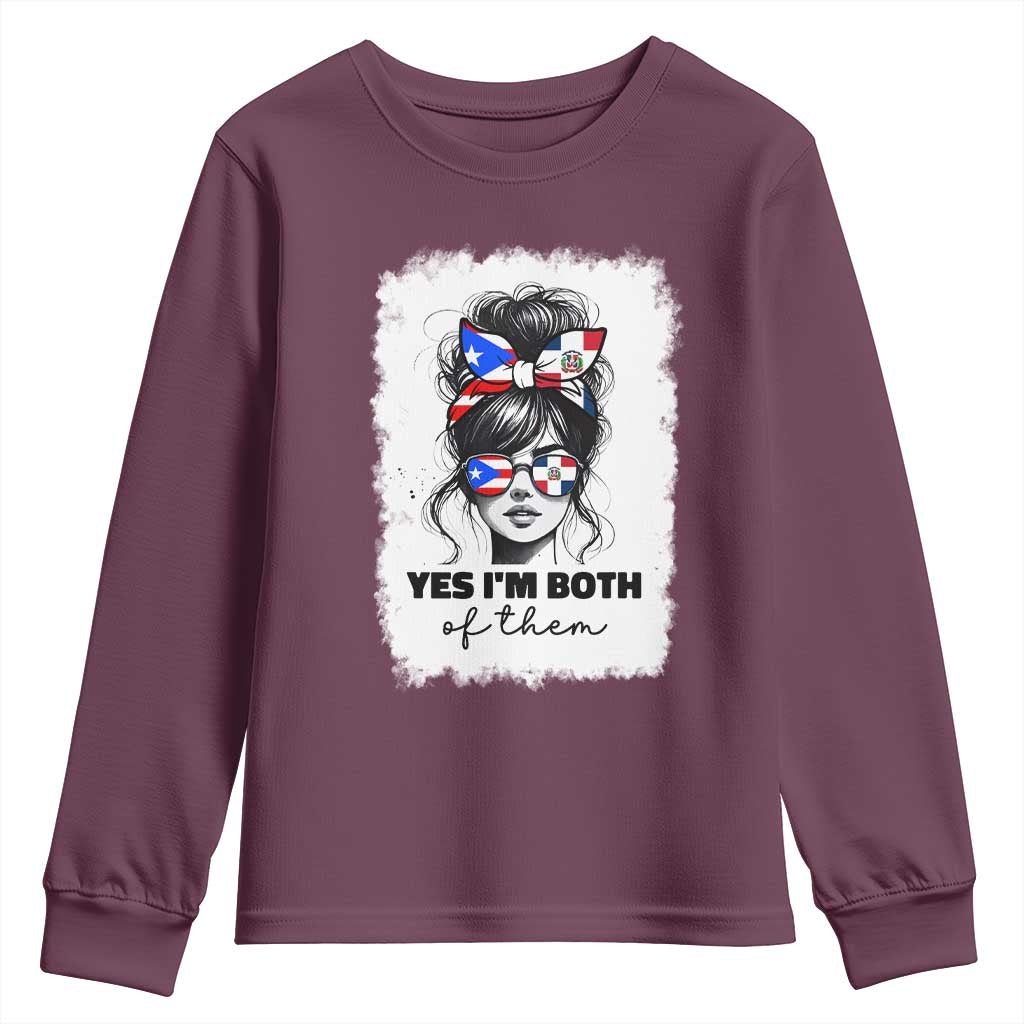 Dominican Puerto Rican Woman Youth Sweatshirt Yes Im Both Of Them