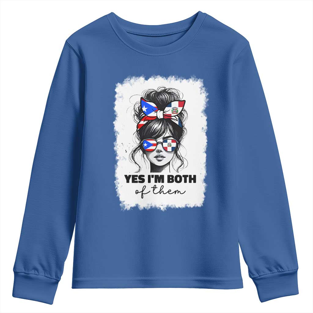 Dominican Puerto Rican Woman Youth Sweatshirt Yes Im Both Of Them