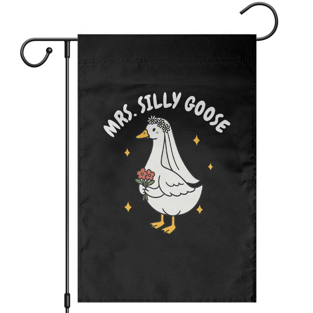 Mrs. Silly Goose Bride Garden Flag Funny Goose Lovers Bride To Be - Wonder Print Shop